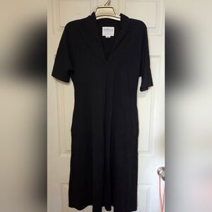 Velvet By Graham & Spencer For Anthropologie Black Midi Dress XS